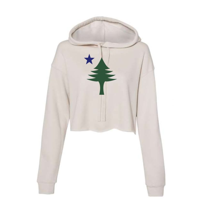 1901 Flag Cream Crop Hoodie