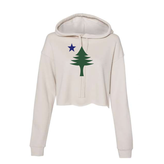 1901 Flag Cream Crop Hoodie