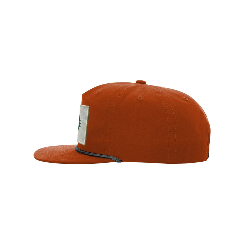 Dark orange cap on a white background