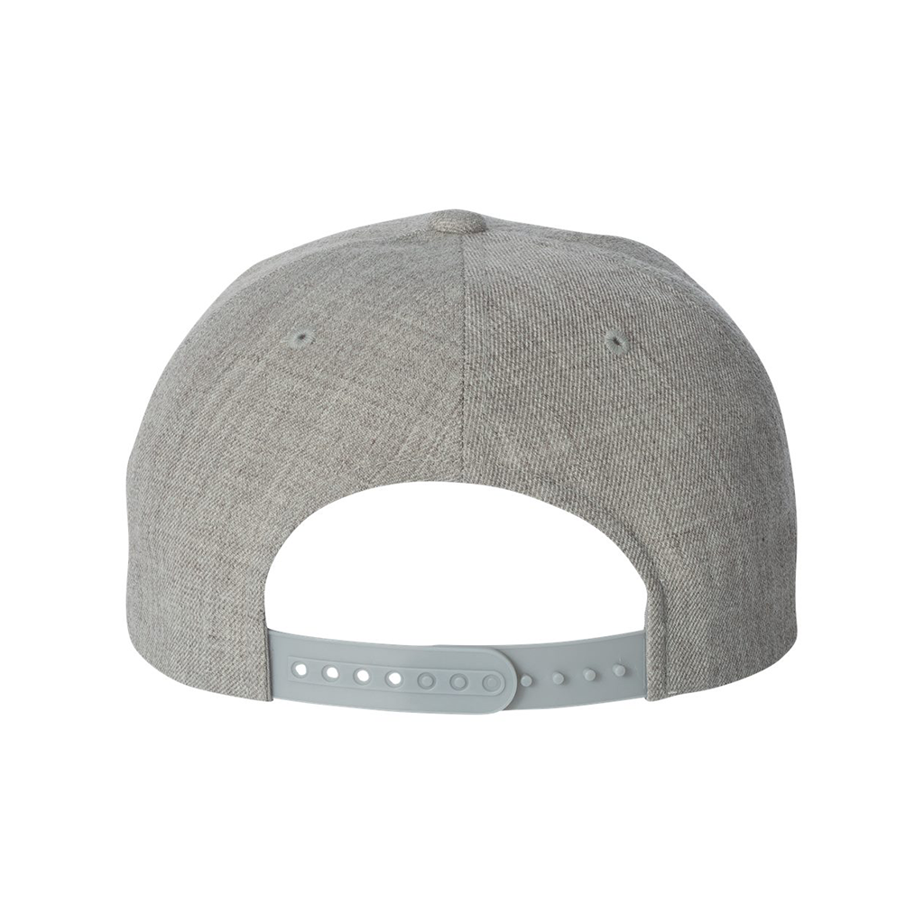 Back view of a gray cap  on a white background