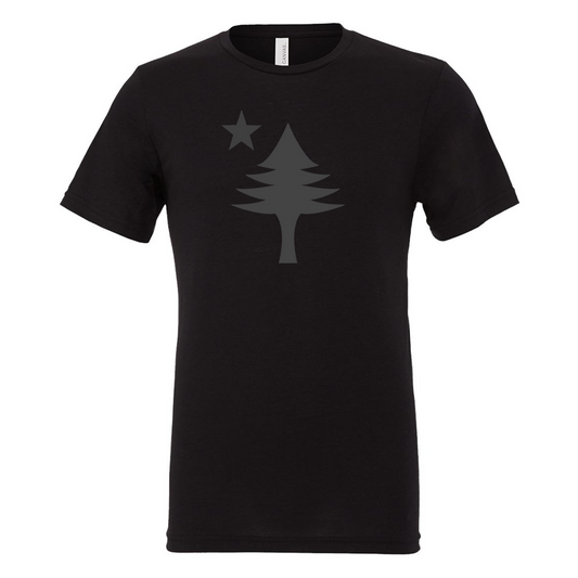 1901 Maine Flag Black on Black T-Shirt